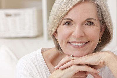 an old woman smiling