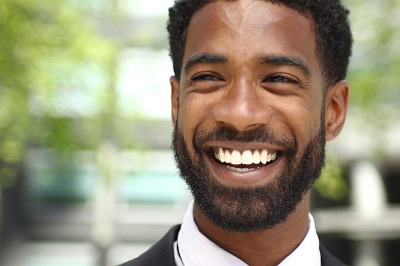 a man smiling