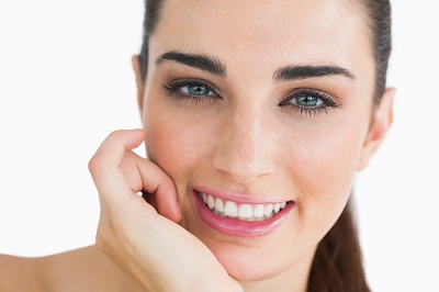 a woman smiling