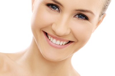 a woman smiling