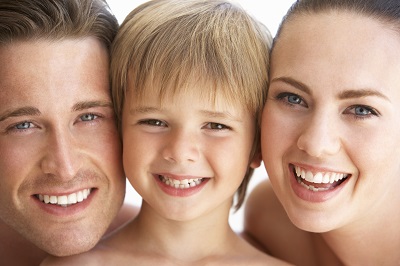 a family smiling together