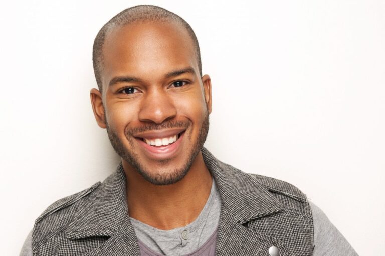 a man smiling