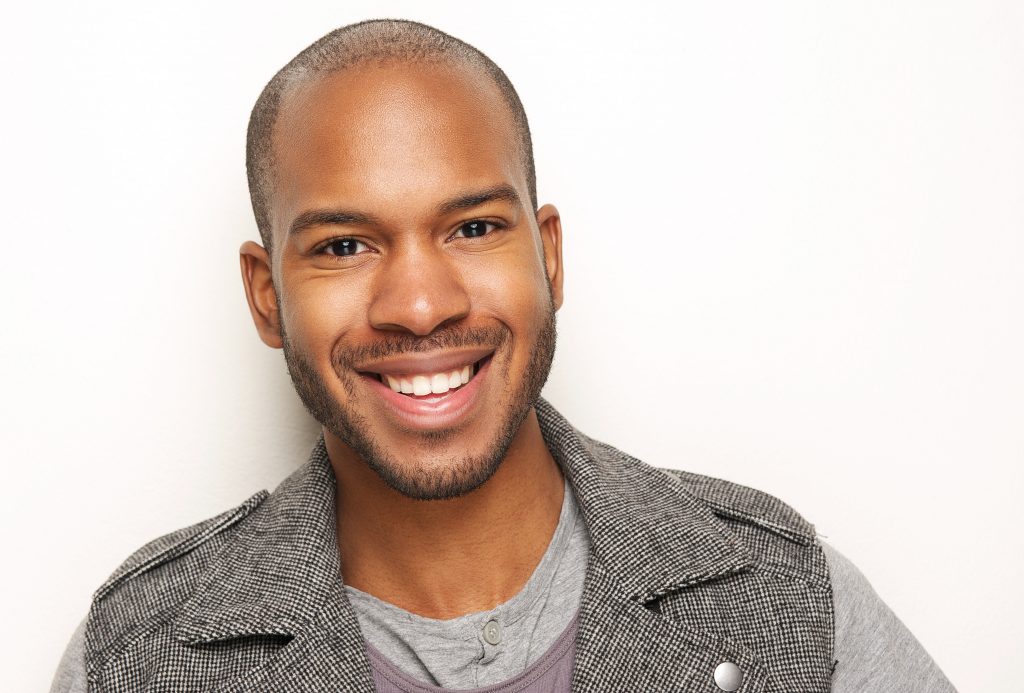 a man smiling