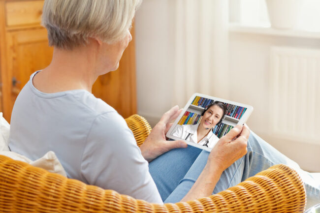 talking to a dentist through an ipad